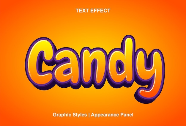 Candy text effect with graphic style and editable