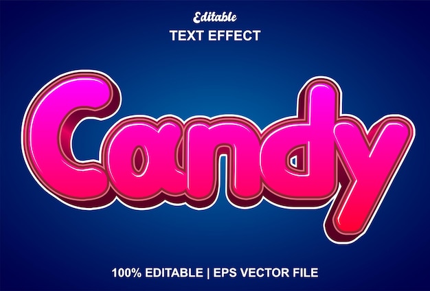 Candy text effect with pink color editable