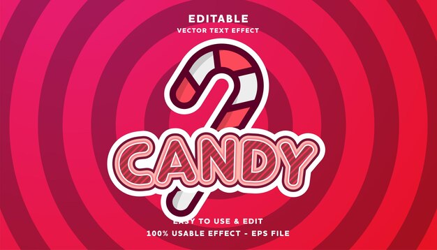 Vector cane candy editable logotype with modern and simple style, usable for logo or campaign title