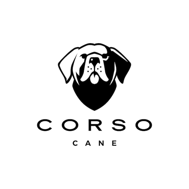 Cane corso dog head mastiff italy logo