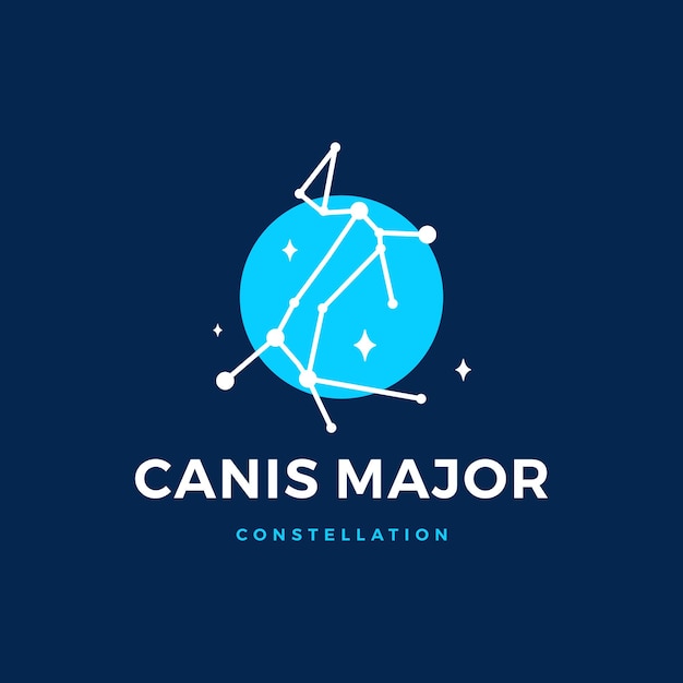 Canis Major Star Constellation The Greater Dog Logo Vector Icon Illustration