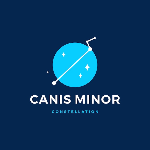 Canis Minor Star Constellation The smaller Dog Logo Vector Icon Illustration