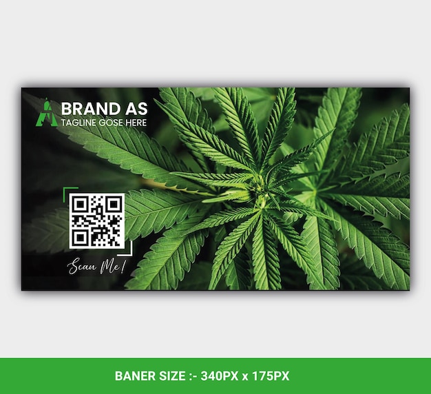 Vector cannabis banner flyer template