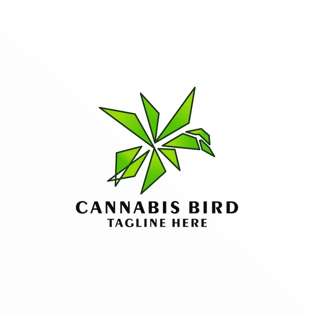 Cannabis bird logo icon vector image