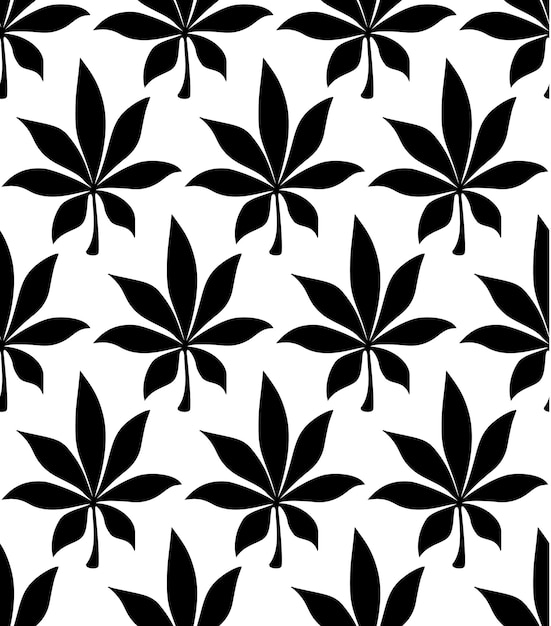 Cannabis cartoon illustration hemp pattern seamless vector illustration marijuana background