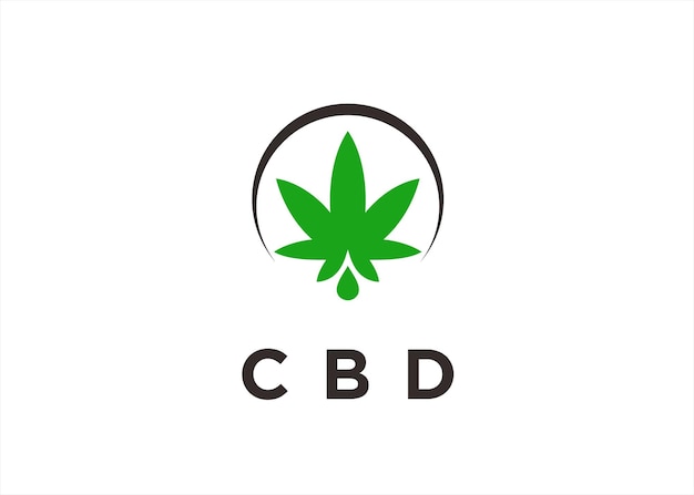 cannabis cbd logo design vector illustration