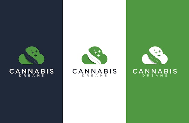 Cannabis and dream logo design  templates