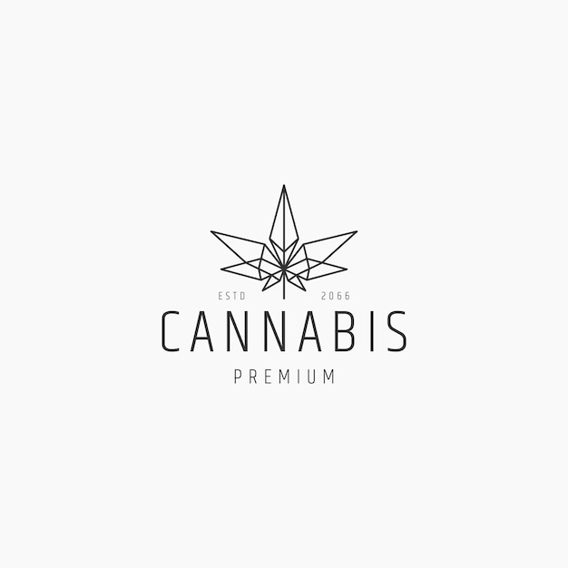 Vector cannabis geometric logo icon design template