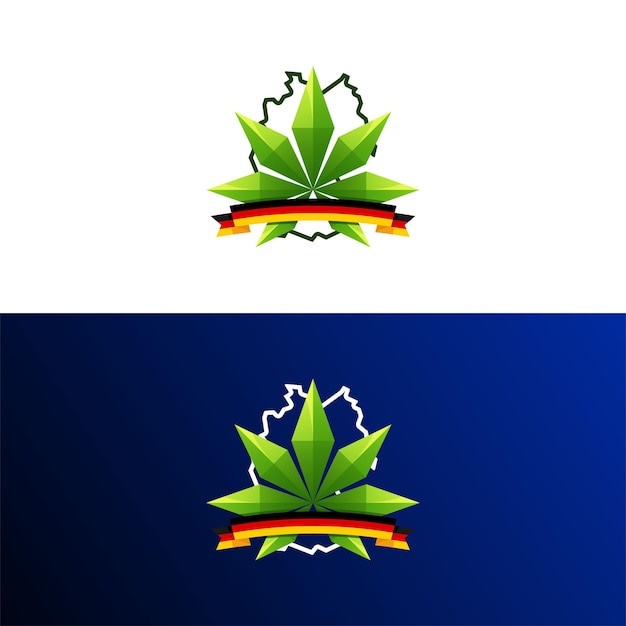 Cannabis and germany flag modern logo