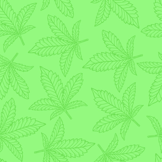 Cannabis or Hemp Leaf Seamless pattern