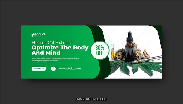 cannabis hemp product facebook cover design template