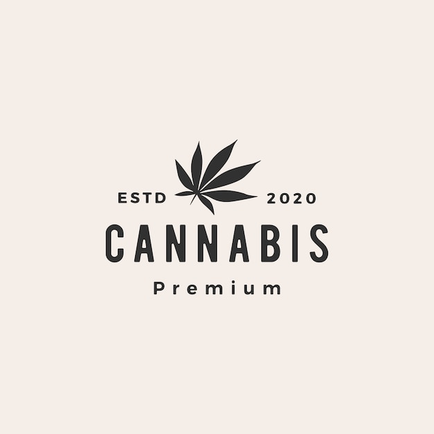 Cannabis hipster vintage logo icon illustration