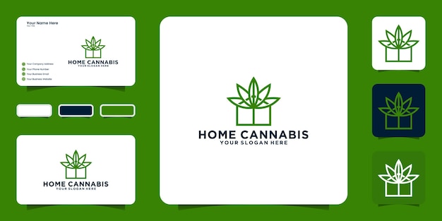 cannabis house logo design inspiration and business card inspiration