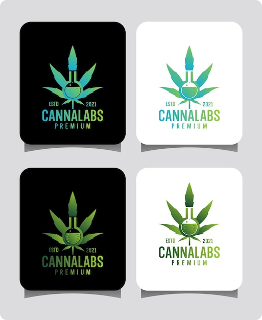 cannabis lab logo design template