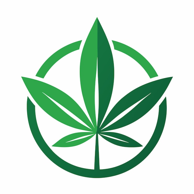 Vector cannabis leaf eco logo design concept vector art and illustration