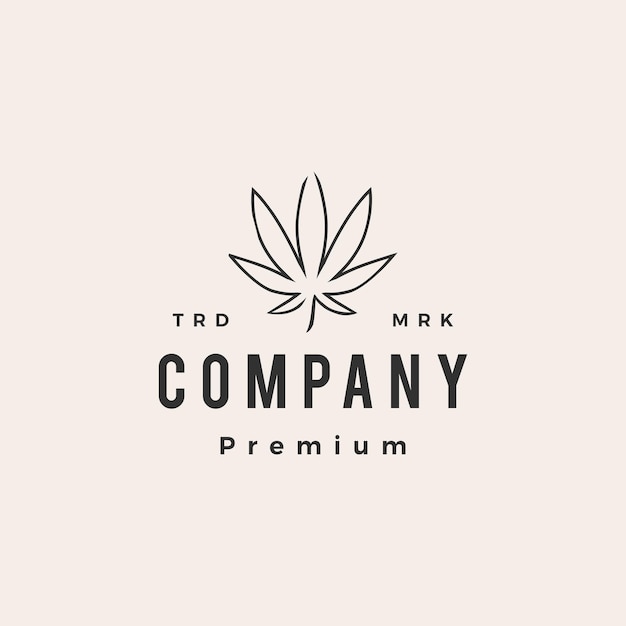 Cannabis leaf hipster vintage logo 