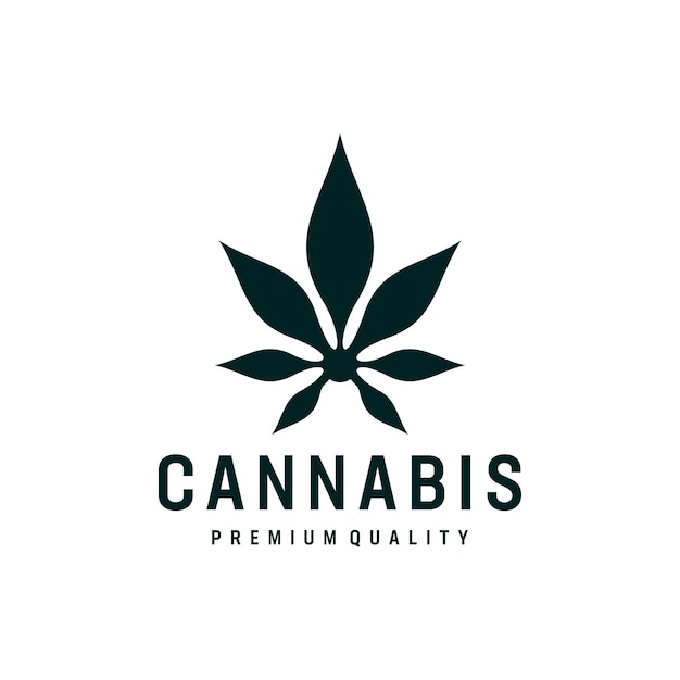 Cannabis leaf logo design vector inspiration