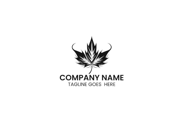 cannabis leaf logo free vector illustration black and white