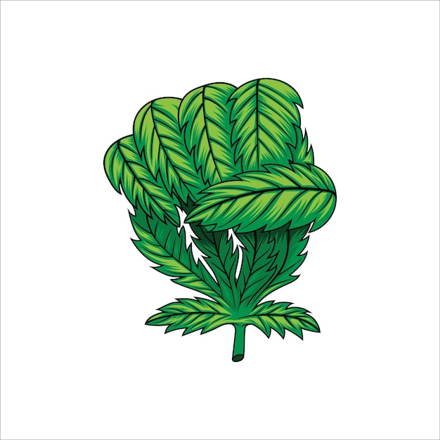 Cannabis Leaf vector art Weed leaf Fist hand vector