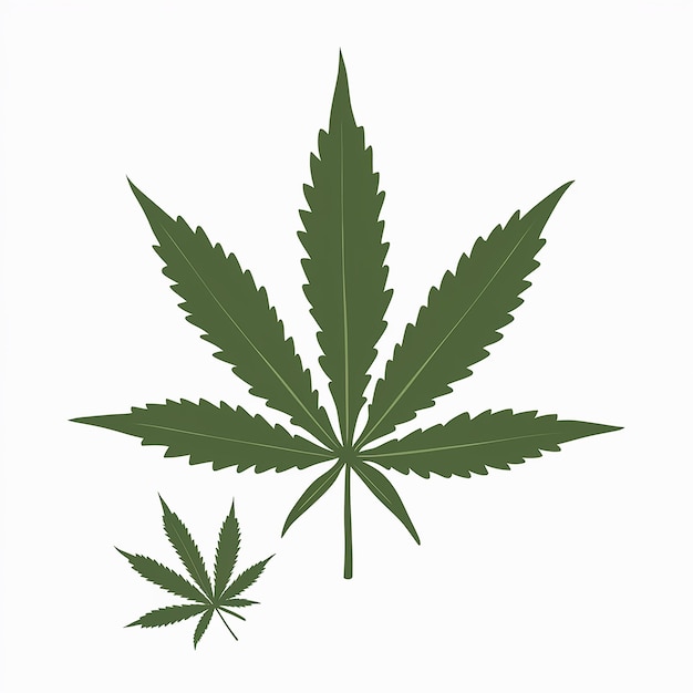 Vector a cannabis leaf with its distinct serrated edges and pointed tips