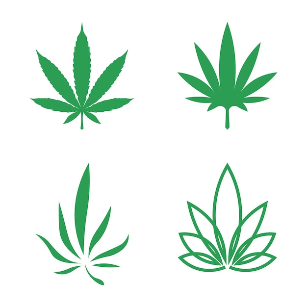 Cannabis logo and marijuana leaf icon vector