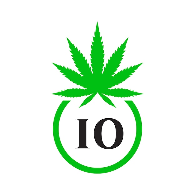 Cannabis Logo Sign Concept 10 Alphabet Symbol for Therapy, Medical and Health Care and Marijuana