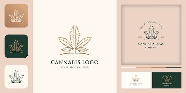 Cannabis logo with line concept