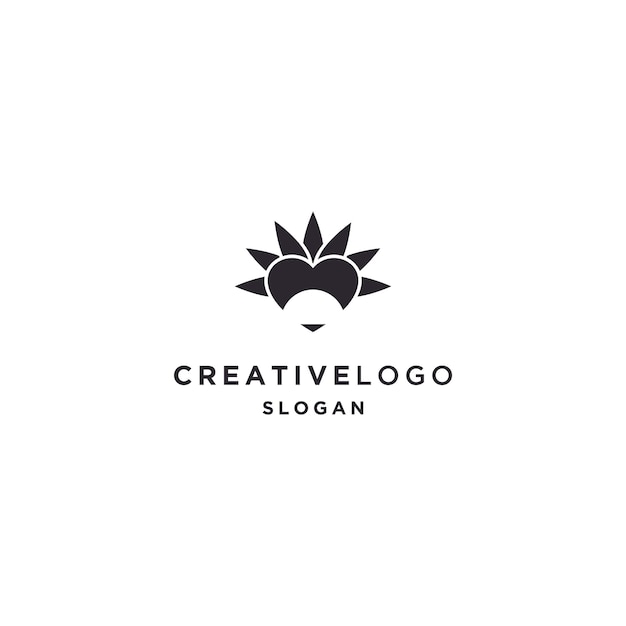 Cannabis love logo icon design template