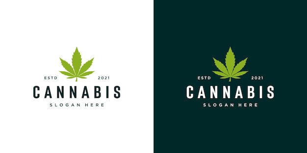 Cannabis marijuana leaf logo