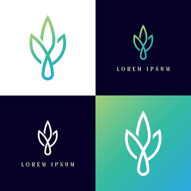 Cannabis medical oil vector logo design Hemp Leaf icon Cannabis Marijuana monogram