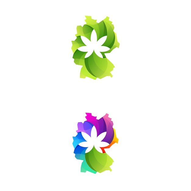 Cannabis modern colorful logo