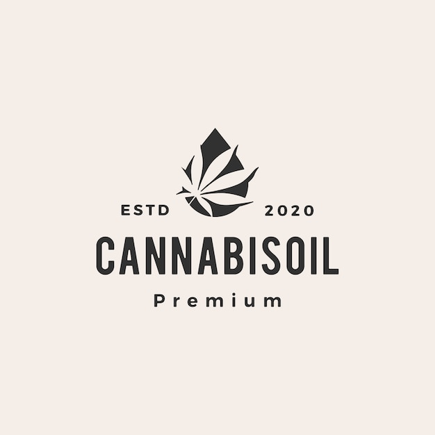 Cannabis oil  vintage logo   