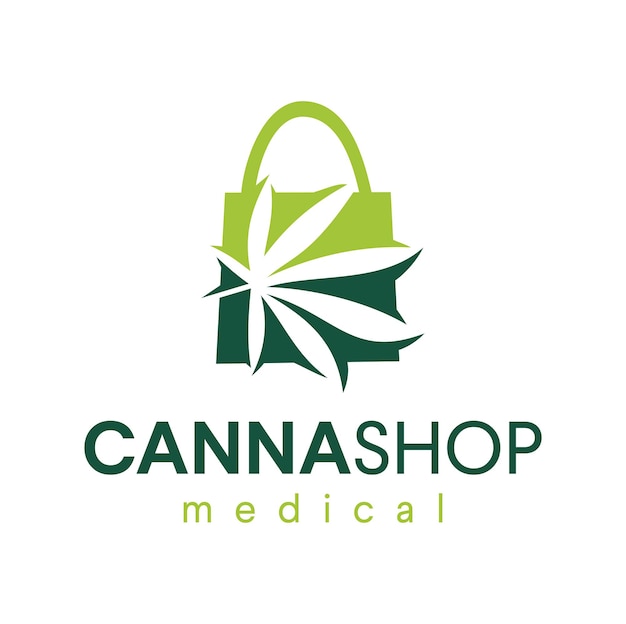 Cannabis Shop Logo Emblems Label Design Vector illustration