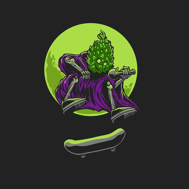 cannabis skate illustration