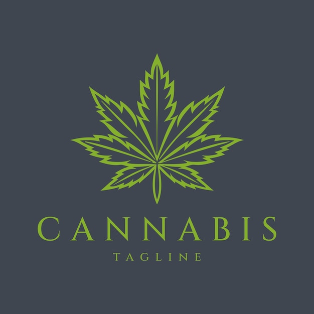 Cannabis vintage logo design vector illustration