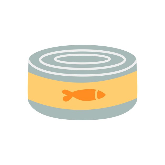 Vector canned fish in tin can vector illustration flat style