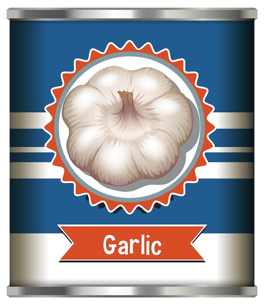 Canned Garlic On White Background