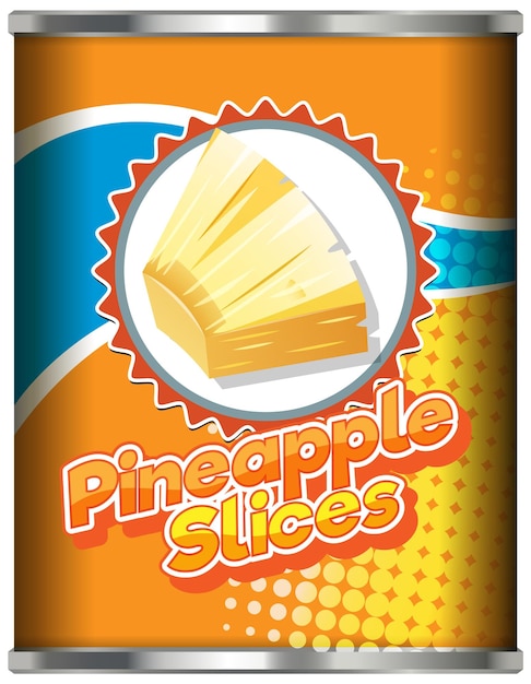 Vector canned sliced pineapple vector