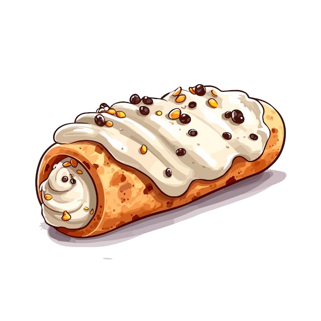 cannoli cake Cartoon Vector Illustration