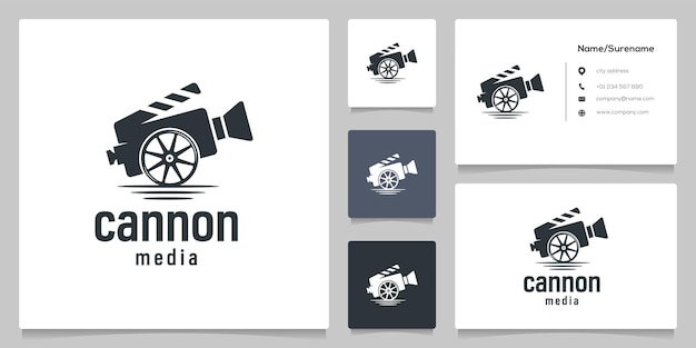 Cannon and Wheel Military  Video Film  Logo Design illustrations