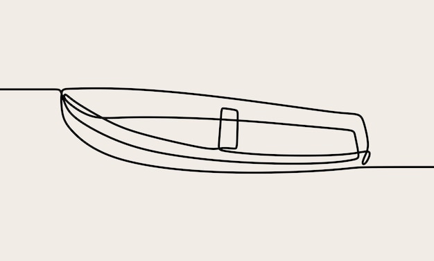 Canoe oneline continuous single line art handdrawn