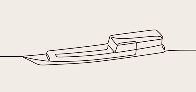 Canoe oneline continuous single line art handdrawn