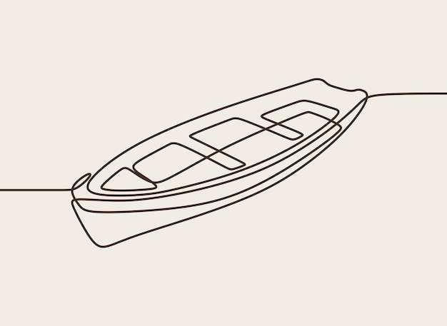 Canoe oneline continuous single line art handdrawn