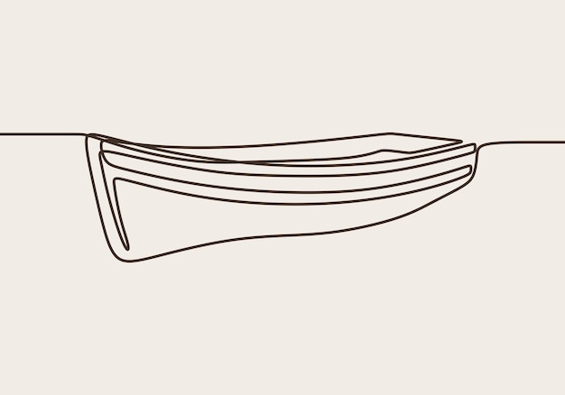 Canoe oneline continuous single line art handdrawn