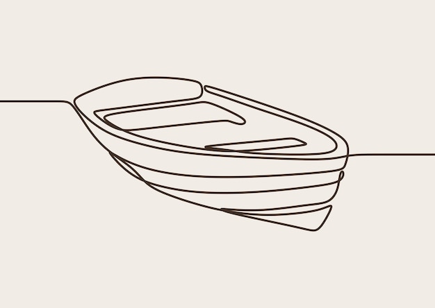 Canoe oneline continuous single line art handdrawn