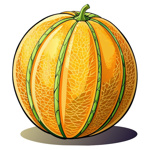 Vector cantaloupe cartoon vector illustration flat style artwork concept