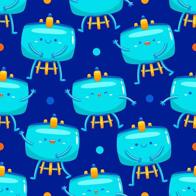 Canvas Mascot Seamless Pattern