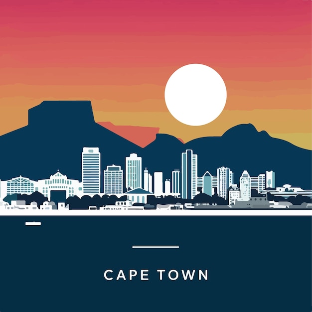 Cape Town City Skyline Vector