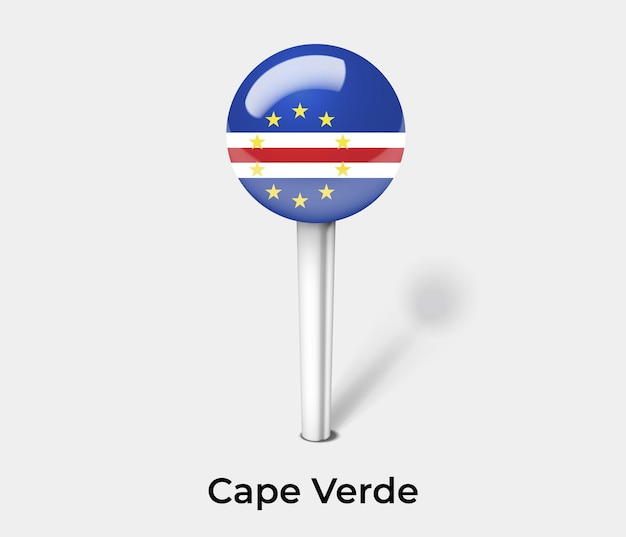 Cape Verde push pin for map vector illustration