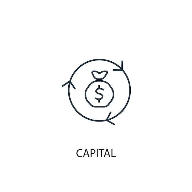 Capital concept line icon. Simple element illustration. capital concept outline symbol design. Can be used for web and mobile UI/UX